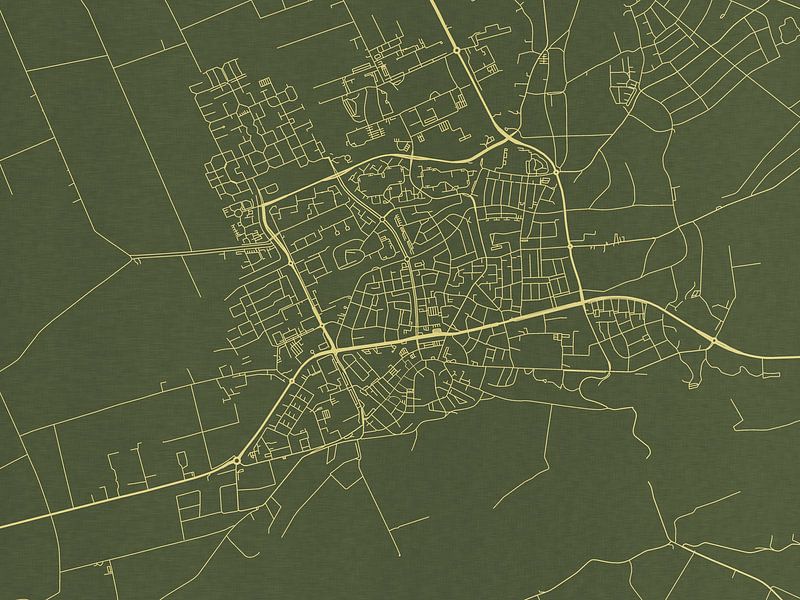 Map of Wageningen in Green Gold by De Kaartenwinkel