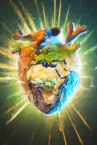 Jahreslosung 2024: Alles, was ihr tut, geschehe in Liebe. Motiv Globales Herz Variante ohne Text