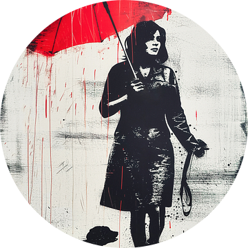 Unleash the dog - street art portret in de stijl van Banksy van Roger VDB