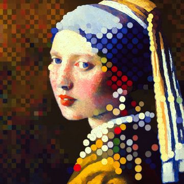 Girl with a Pearl Earring modern abstract by Vlindertuin Art