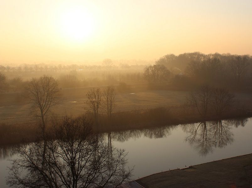 Sunrise on a river by Melanie Schook