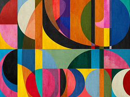 Géométrie des couleurs du Bauhaus moderne sur Angel Estevez