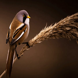 Der Vogel auf dem Schilfhalm