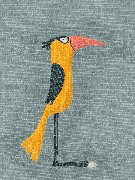 Yellow bird  mosaic by Richard Laschon