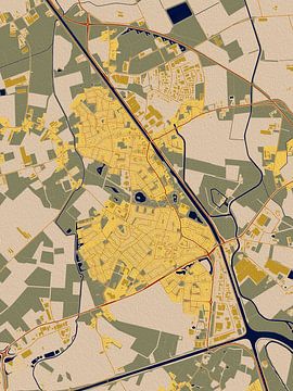 Kaart van Beek en Donk in de stijl van Gustav Klimt van Maporia