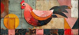Chicken Painting | Geometric Chicken by Modern Collection