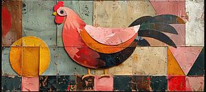 Huhn Malerei | Geometrisches Huhn