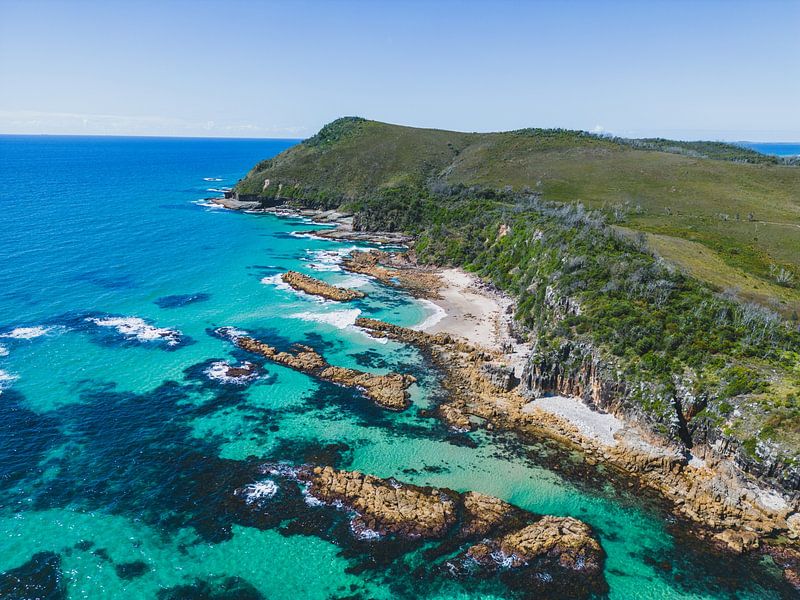 Aerial photography of the rocks at Diamond Head Australia by Ken Tempelers