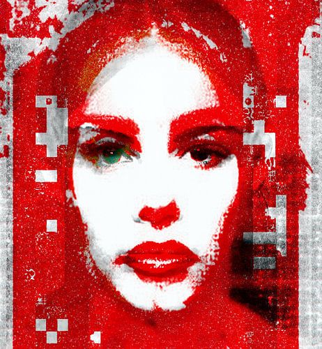 SCARLETH – Wandbild „Red Glitch“