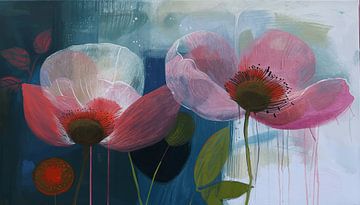 Fleurs colorées, modernes et abstraites