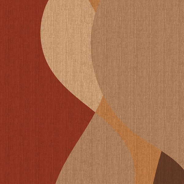 Abstrakte Retro-Kunst. Wellen in warmen Farben Nr.5 von Dina Dankers