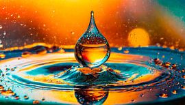 Druppels in het water
