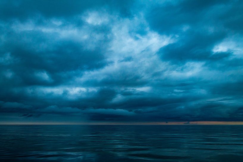 Blue hour over the Baltic Sea. Denmark, Sildestrup Strand. by Christoph Jirjahlke