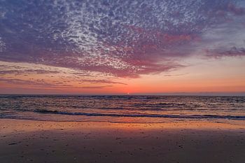 Sonnenuntergang an der Küste.