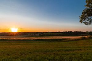 Sommerlicher Sonnenuntergang über den sanften Hügeln von Limburg von Kim Willems