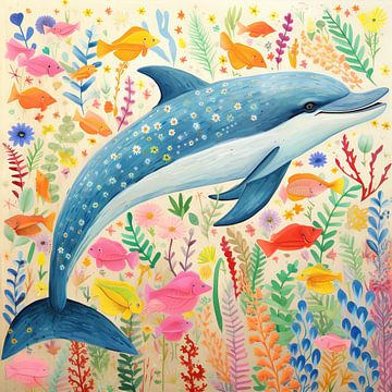 Dolphin | Turquoise by Wonderful Art