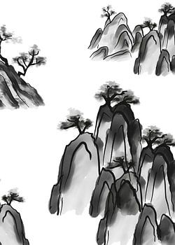 Chinese Mountain Ink Painting