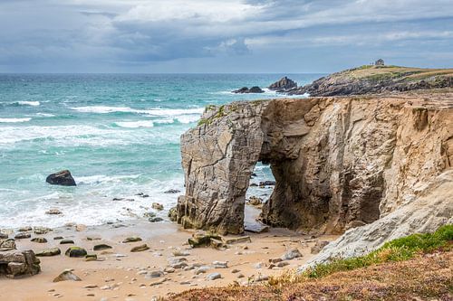 Pointe du Percho met stormachtig weer, schiereiland Quiberon, Bretagne