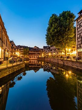 La Petite France in Straatsburg 's avonds
