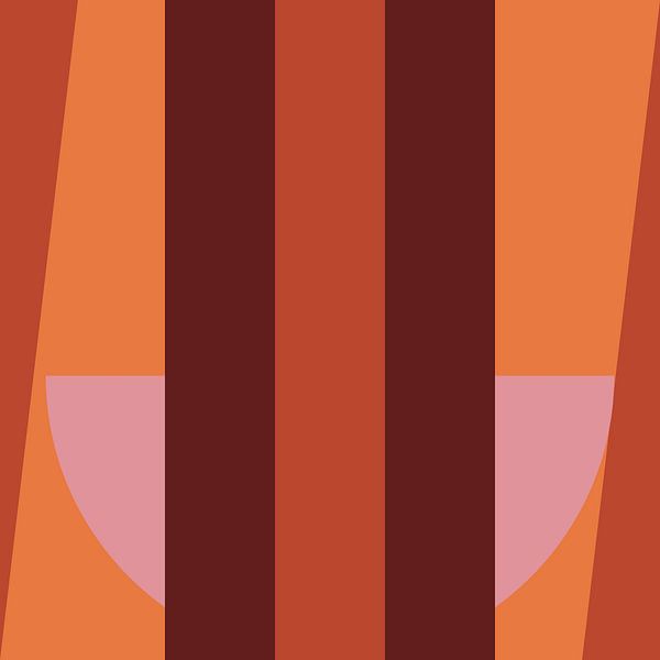 Geometrisch abstrakt in Retro-Farben von Dina Dankers