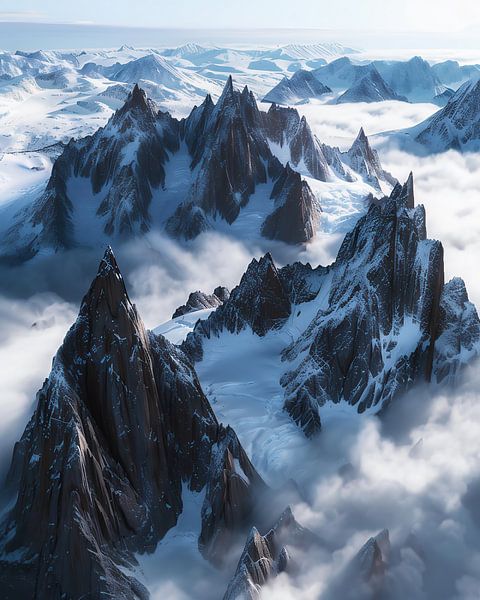 Glinsterend winterbos van fernlichtsicht