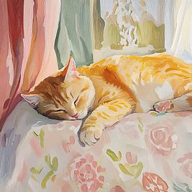 Sleeping Cat by Wonderful Art