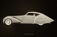 Delage D8-120 Aerosport uit 1938 B&W versie van Jan Keteleer thumbnail