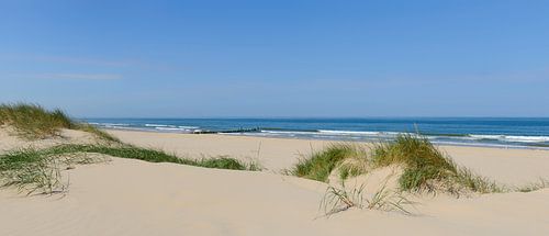 Vue panoramique de la plage en été sur la mer du Nord