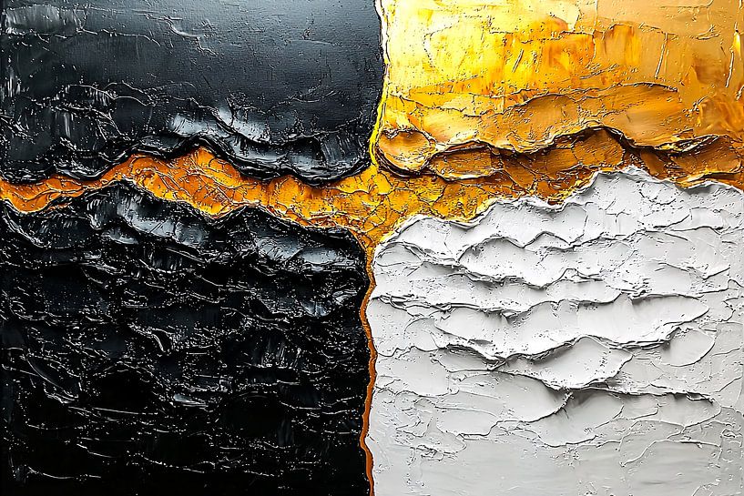Abstrakt schwarz gold weiß von Imperial Art House