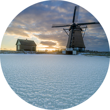 Winter op Texel - Molen het Noorden - It giet oan !! van Texel360Fotografie Richard Heerschap