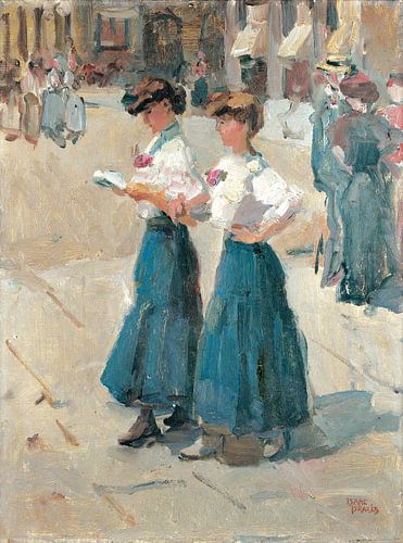 Midinettes op de Plâce Vendome, Parijs, Isaac Israëls