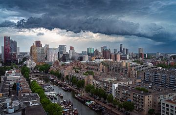 Stormy Skyline Vibes: Rotterdam from the Roof by Roy Poots