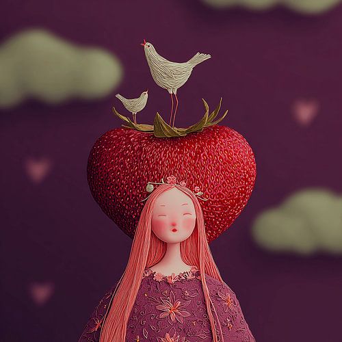 Strawberry Dream & 's bird song | the girl from the sweet universe by Karina Brouwer
