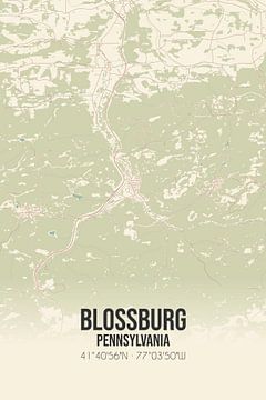 Vieille carte de Blossburg (Pennsylvanie), USA. sur Rezona