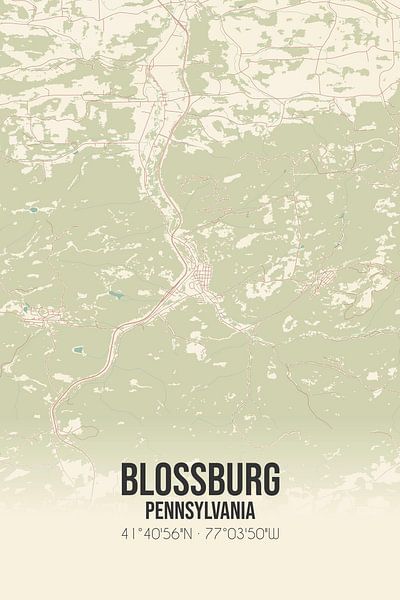 Vintage map of Blossburg (Pennsylvania), USA. by Prints of Place
