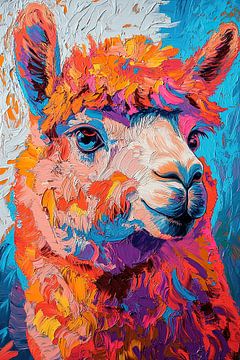 Tuin Lama Kleuren | Kleur Lama van Abstract Schilderij
