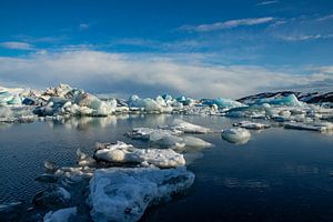Die isländische Landschaft. Jökulsárlón, Diamantstrand und der Vatnajökull-Gletscher