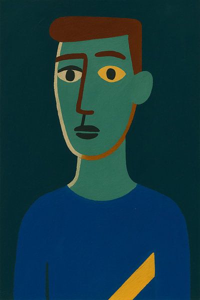 Abstract portrait - The green man by Kleurenrijk