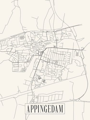 Stadskaart Appingedam - Stad - Lichte variant - Plattegrond