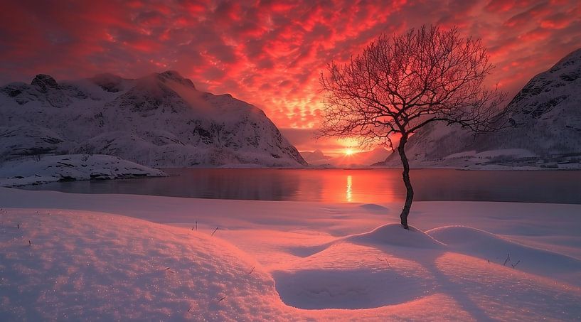 Magisches Licht zwischen Bergen von fernlichtsicht