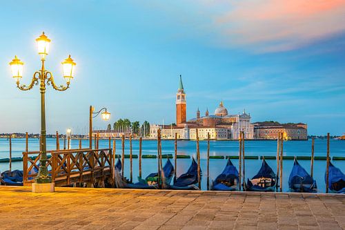 Lamplicht en San Giorgio Maggiore, Venetië, Italië