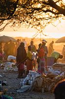 sunset at Masai market in Tanzania