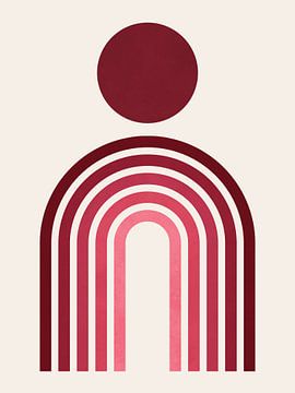 Rode geometrische vormen 9 van Vitor Costa