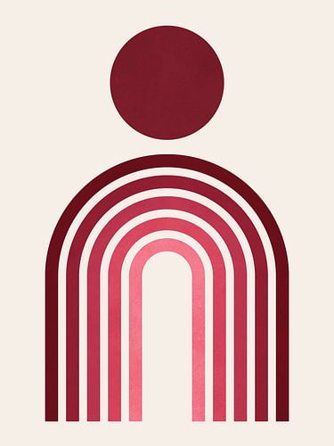 Rode geometrische vormen 9 van Vitor Costa