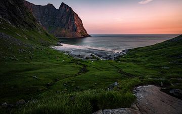 Gouden uur op de Noordzee in Noorwegen. van Pitkovskiy Photography|ART