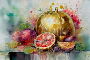 Illustrationsmalerei, Stillleben von Obst -1