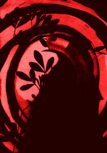 Abstracte Natuur Cirkel Zwart Rood