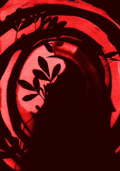 Abstract Nature Circle Black Red by Lies Praet