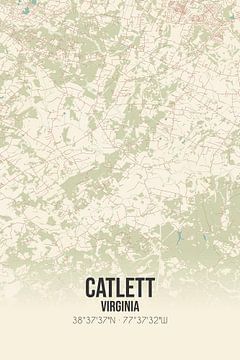 Vintage landkaart van Catlett (Virginia), USA. van MijnStadsPoster