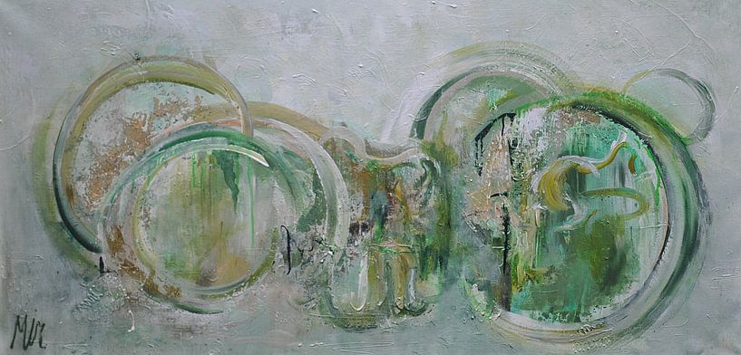 Circles green by Kunstenares Mir M. Kolkman van der Klip